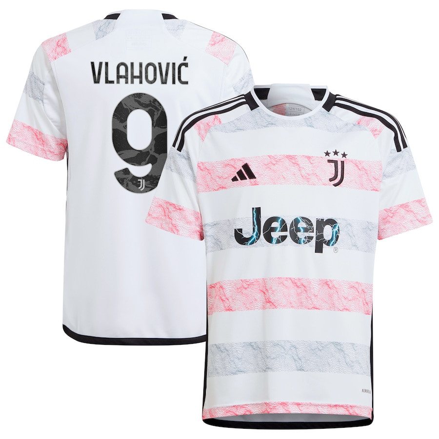 Duan Vlahovic 9 Juventus 2023/24 Away Youth Jersey – White