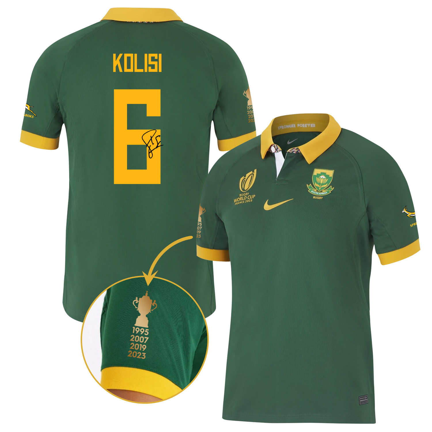 Siya Kolisi Signed SA 4 Years Rb World Cup Stadium Home Jersey – Men Green