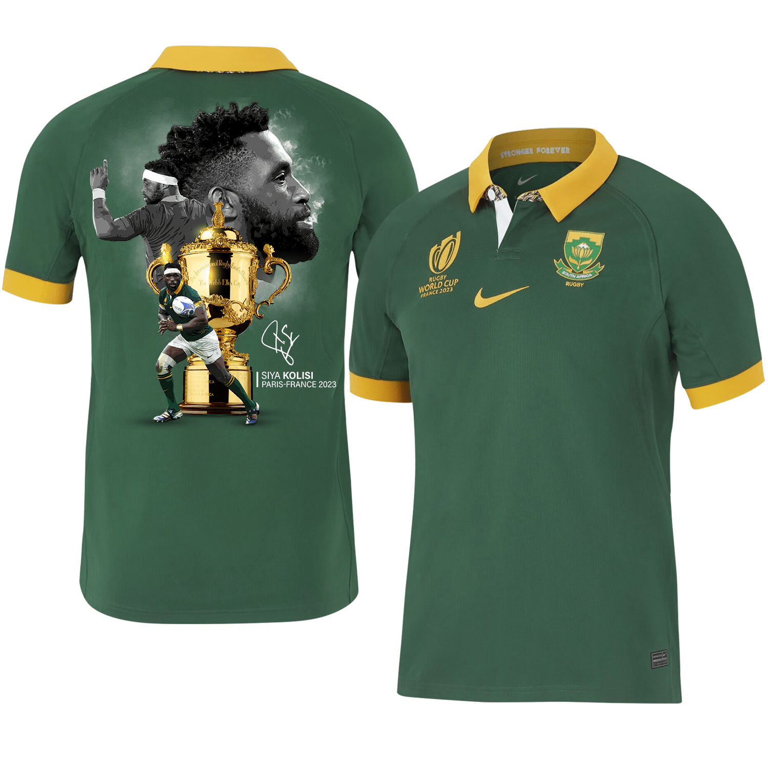 Siya Kolisi Signed SA Rb World Cup 2023 Trophy Stadium Home Jersey – Men Green
