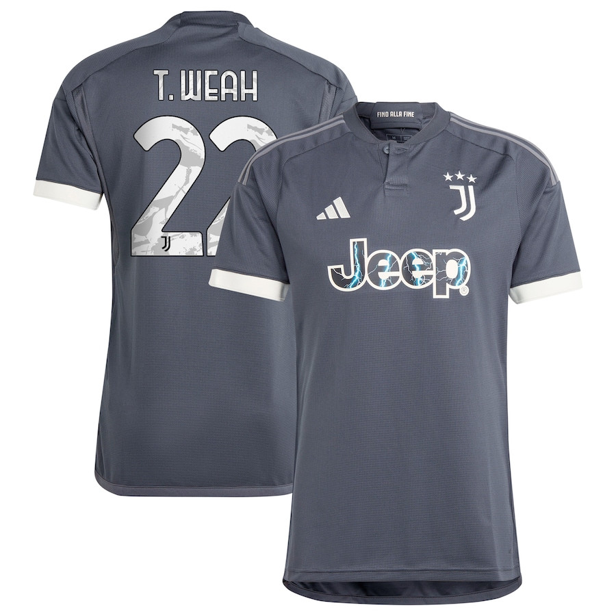 Timothy Weah 22 Juventus 2023/24 Third Men Jersey – Gray
