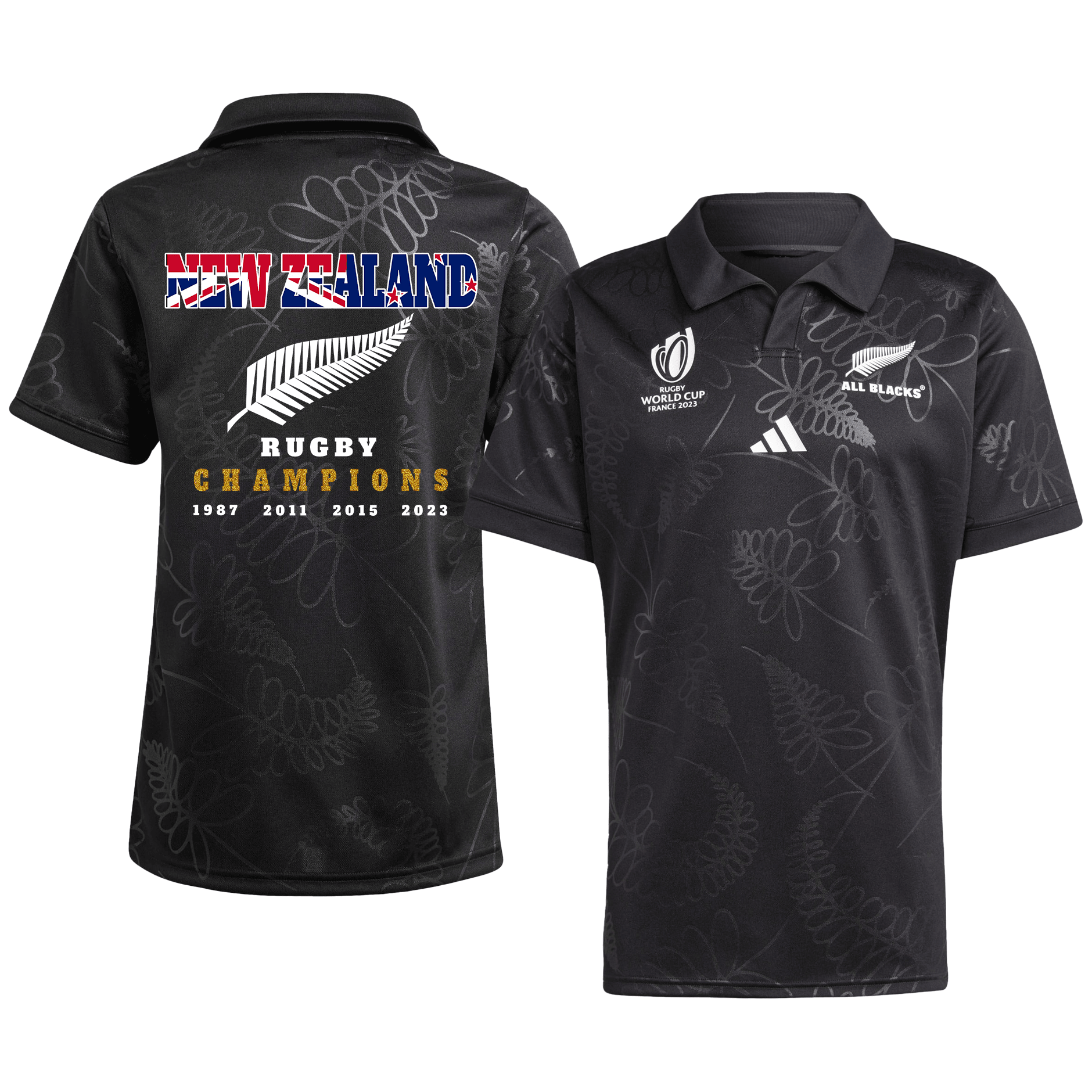 New Zealand All Blacks Rb World Cup 2023 Champion Home Jersey – Men Black V3