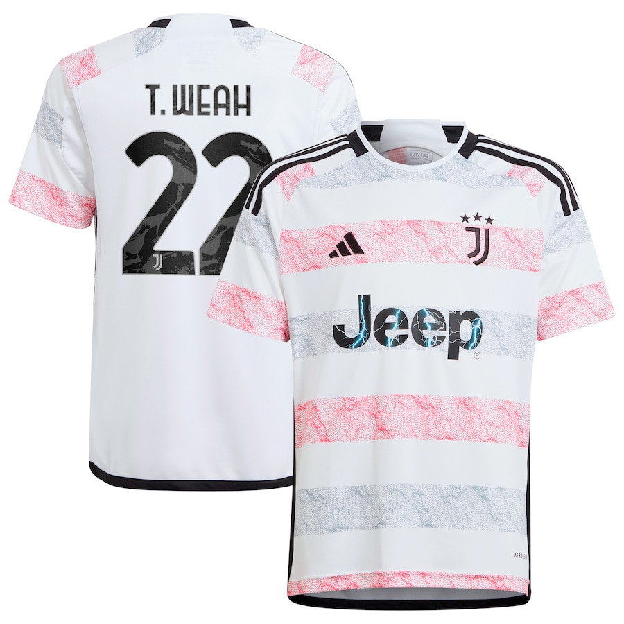 Timothy Weah 22 Juventus 2023/24 Away Youth Jersey – White