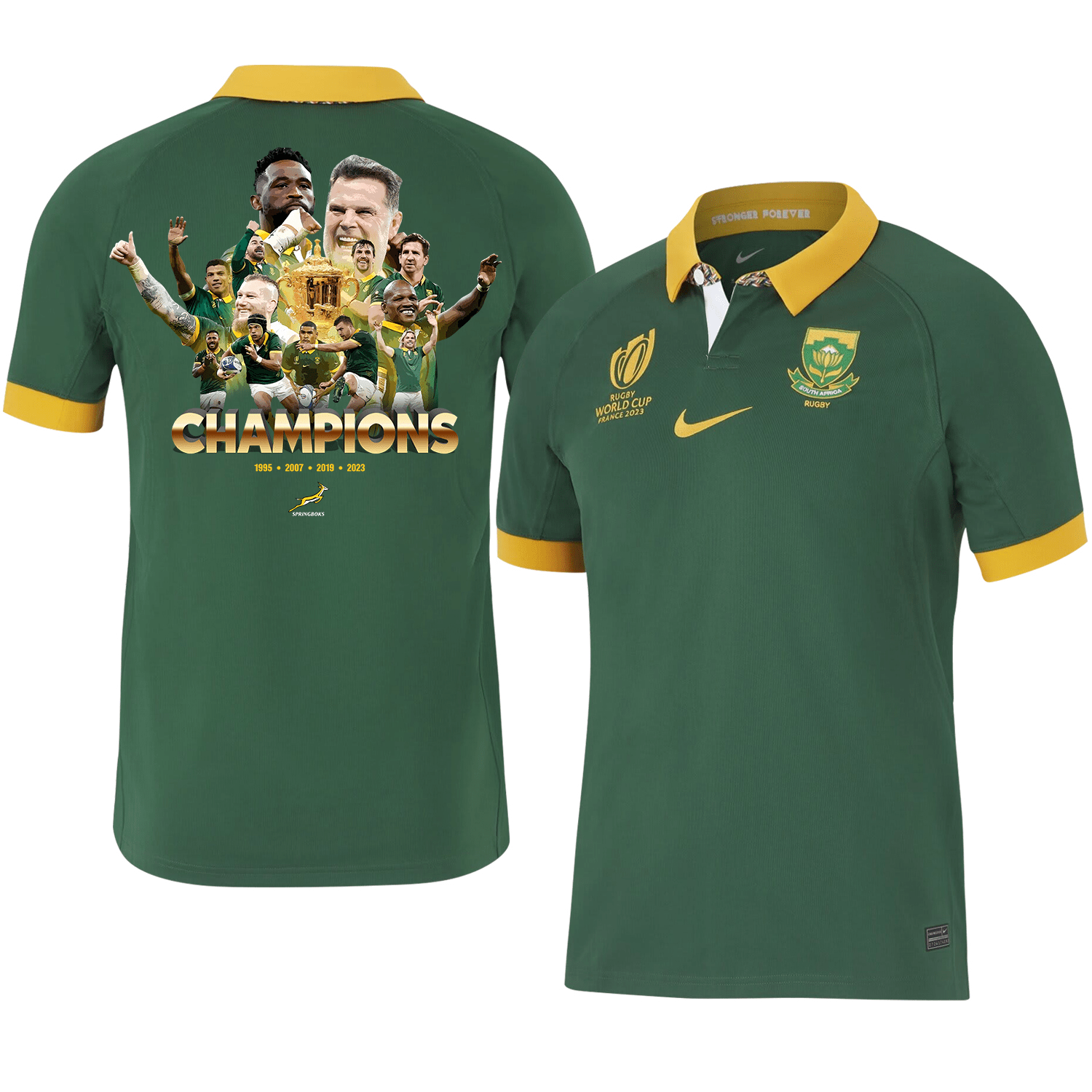 SA Springboks 4th Champions Rb World Cup Stadium Home Jersey – Men Green