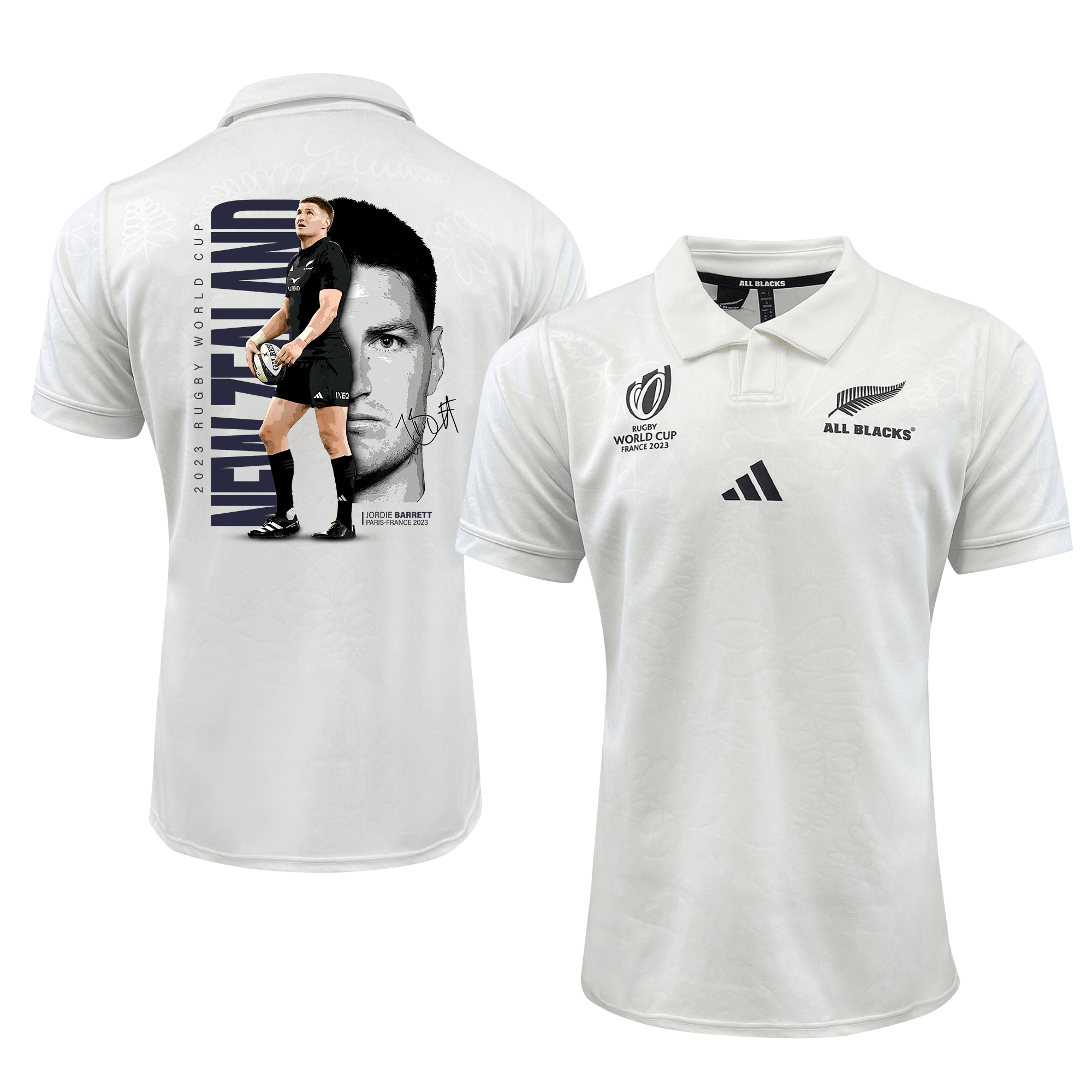 Jordie Barrett Signed New Zealand All Blacks Rb World Cup 2023 Away Jersey – Men White