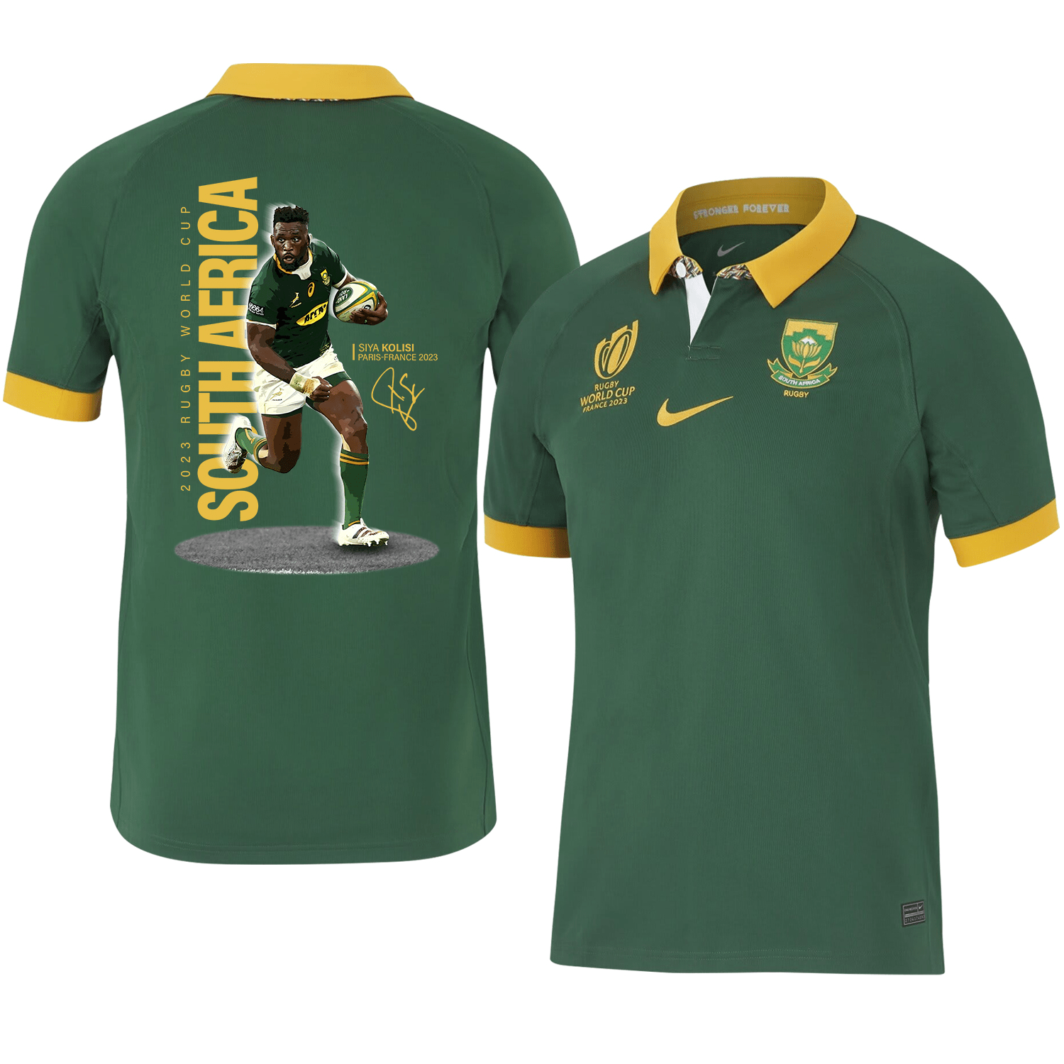 Siya Kolisi Signed SA Rb World Cup 2023 Champion Stadium Home Jersey – Men Green