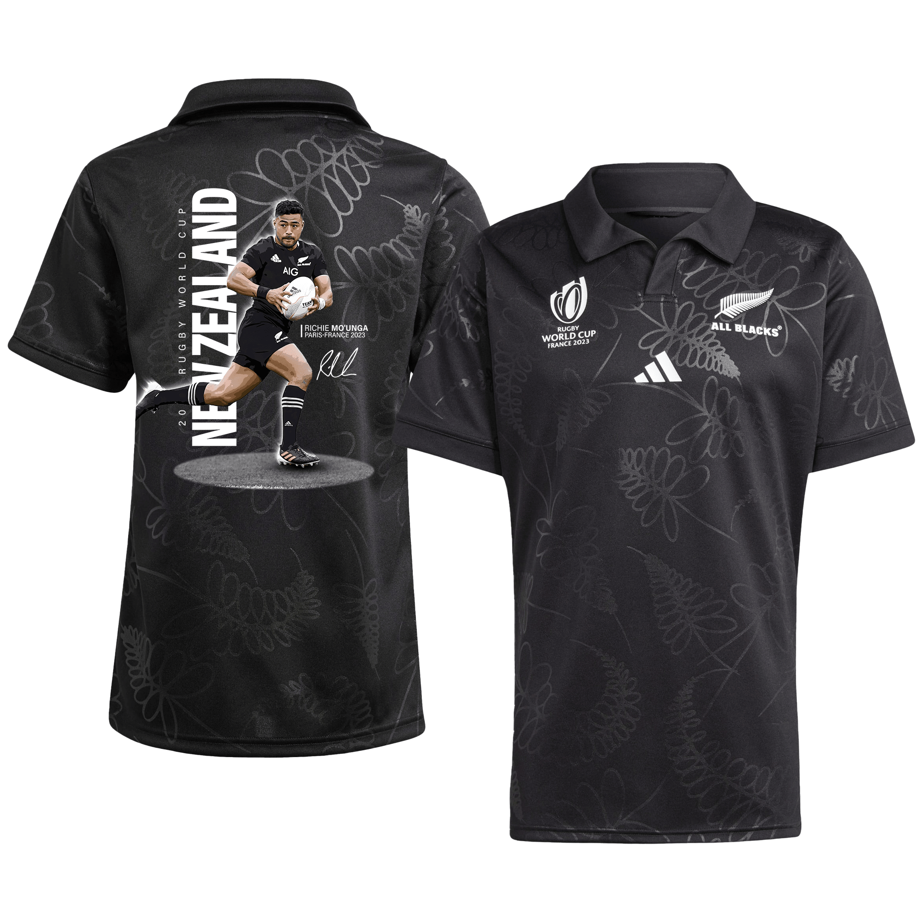 Richie Mo'unga Signed New Zealand Rb World Cup 2023 Champions Home Jersey – Men Black