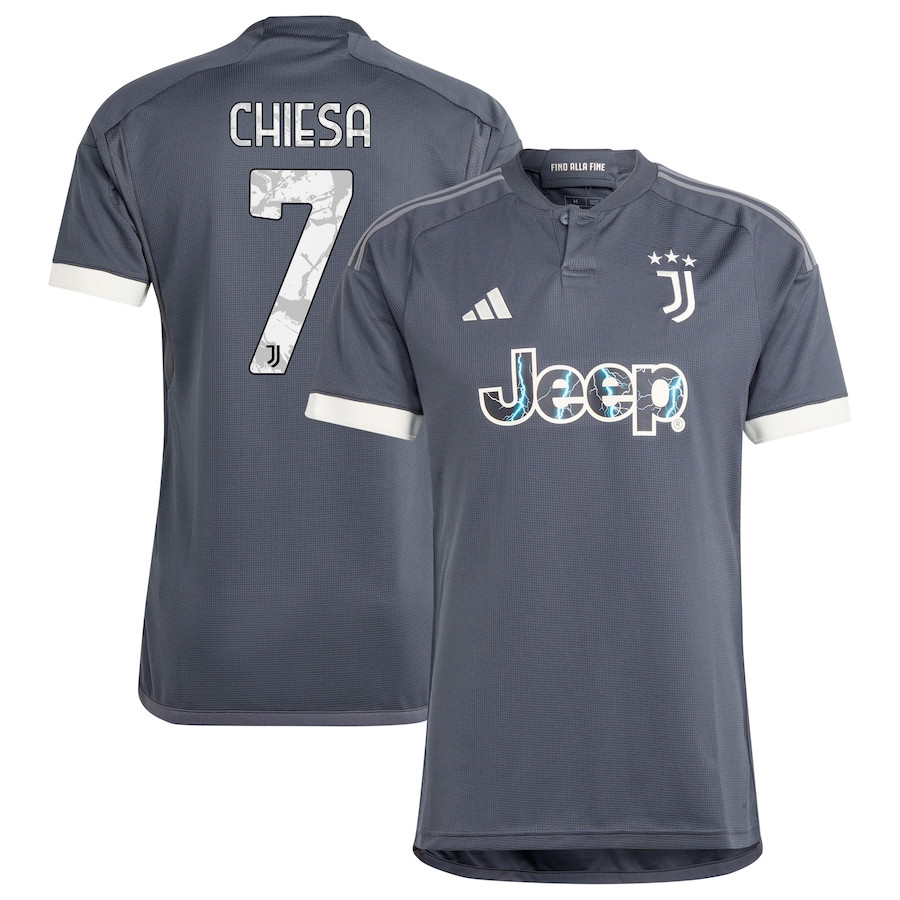 Federico Chiesa 7 Juventus 2023/24 Third Men Jersey – Gray