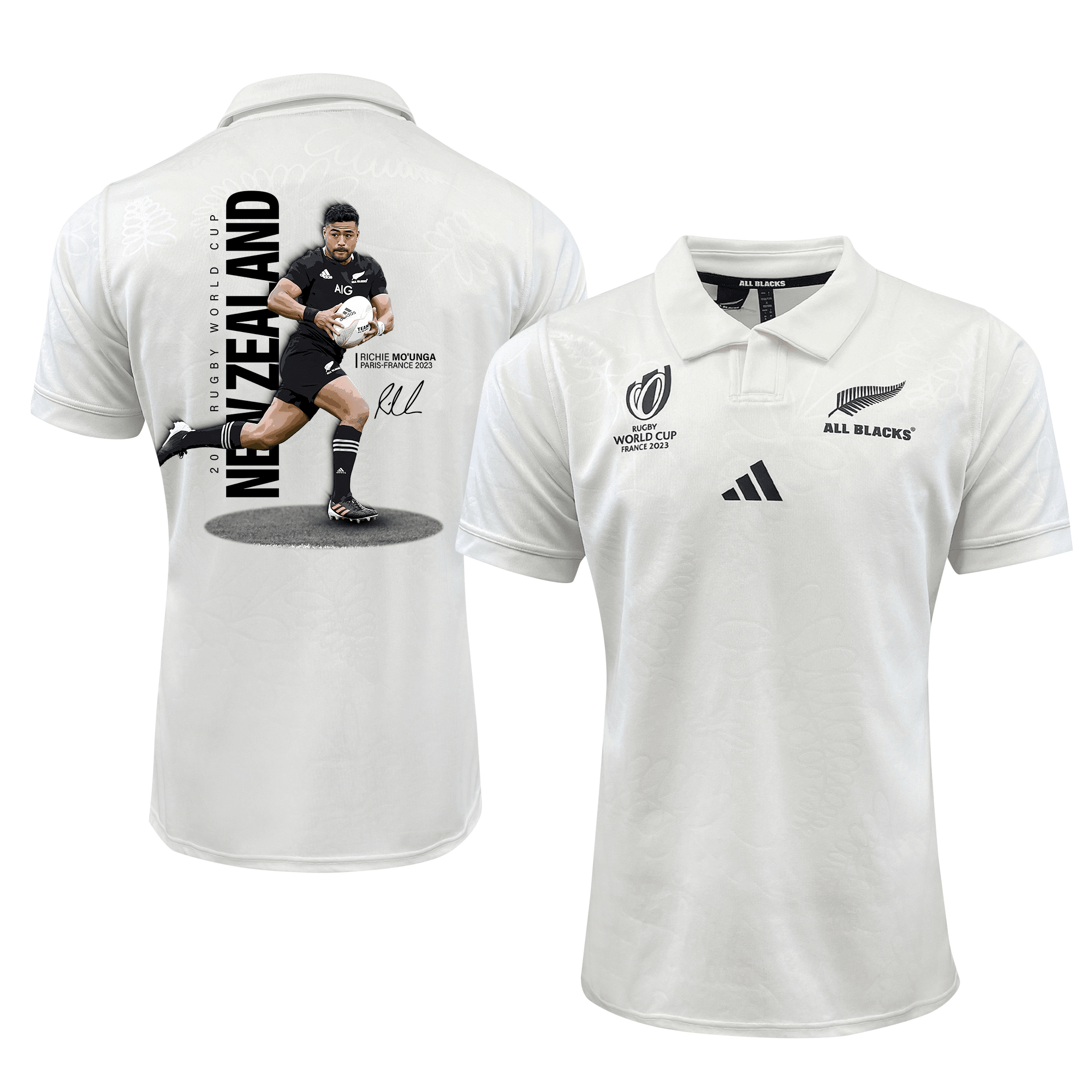Richie Mo'unga Signed New Zealand Rb World Cup 2023 Champions Away Jersey – Men White