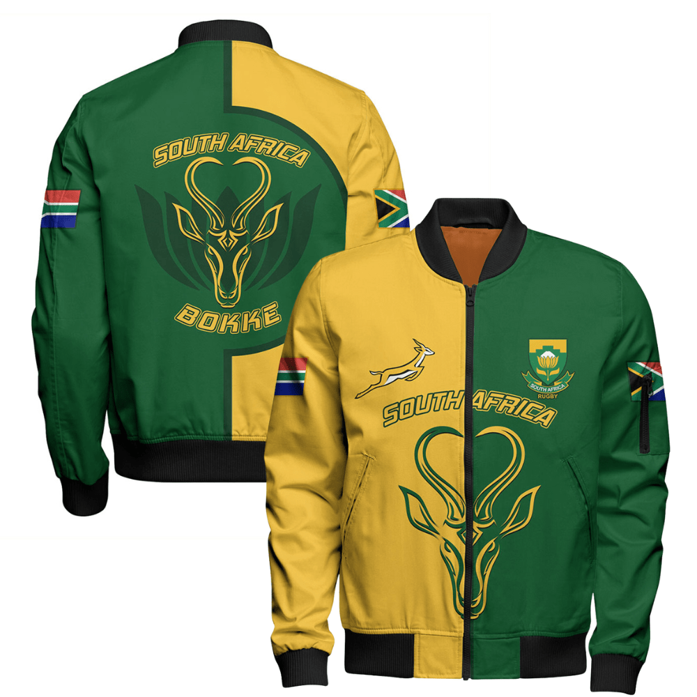 SA Circle Style Zipper Bomber Jacket – Green