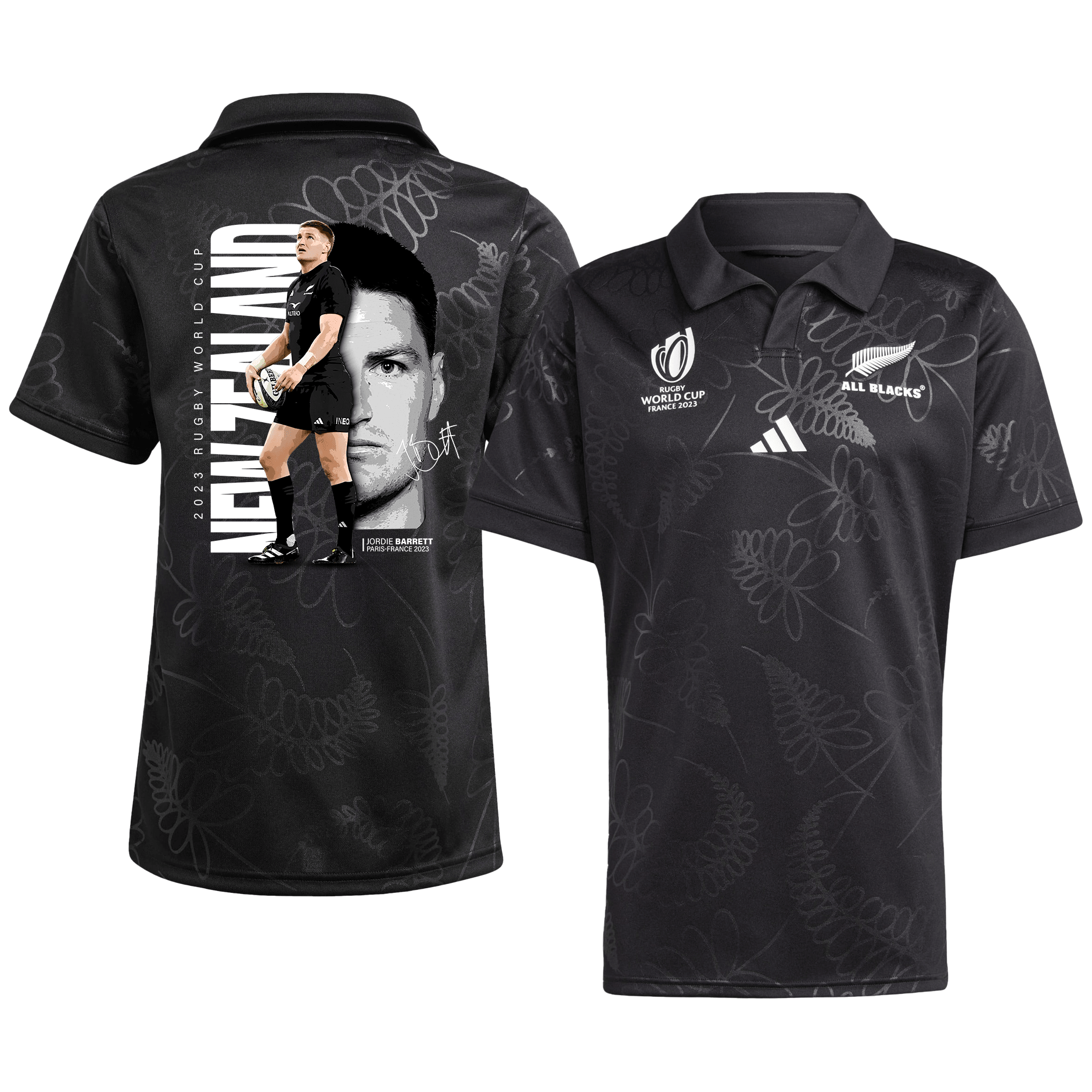 Jordie Barrett Signed New Zealand All Blacks Rb World Cup 2023 Home Jersey – Men Black