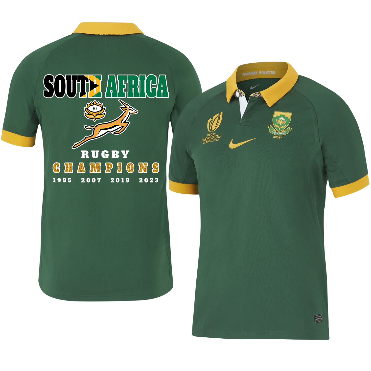 SA Springbok Rb World Cup 2023 Champions Stadium Home Jersey – Men Green