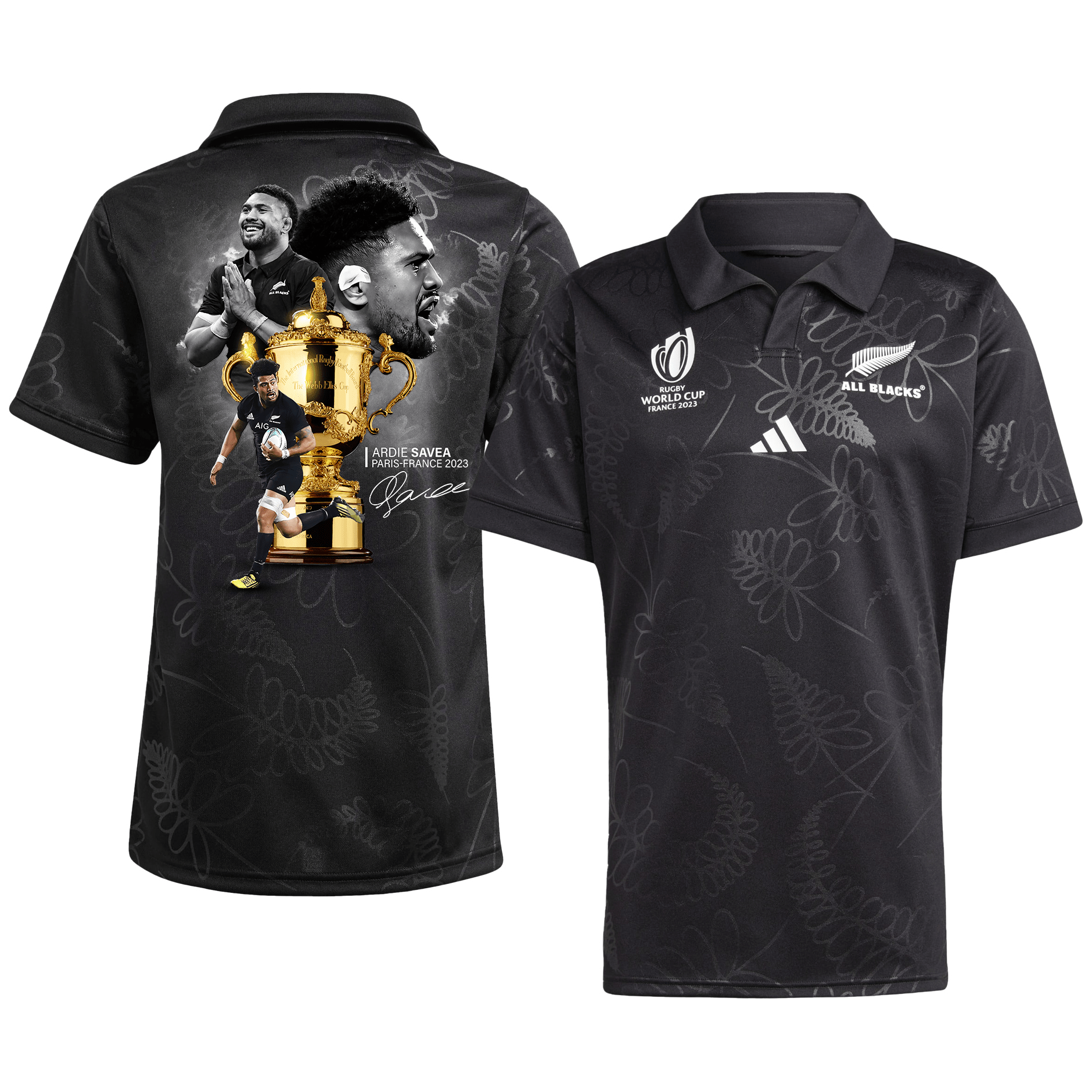 Ardie Savea Signed New Zealand Rb World Cup 2023 Trophy Home Jersey – Men Black
