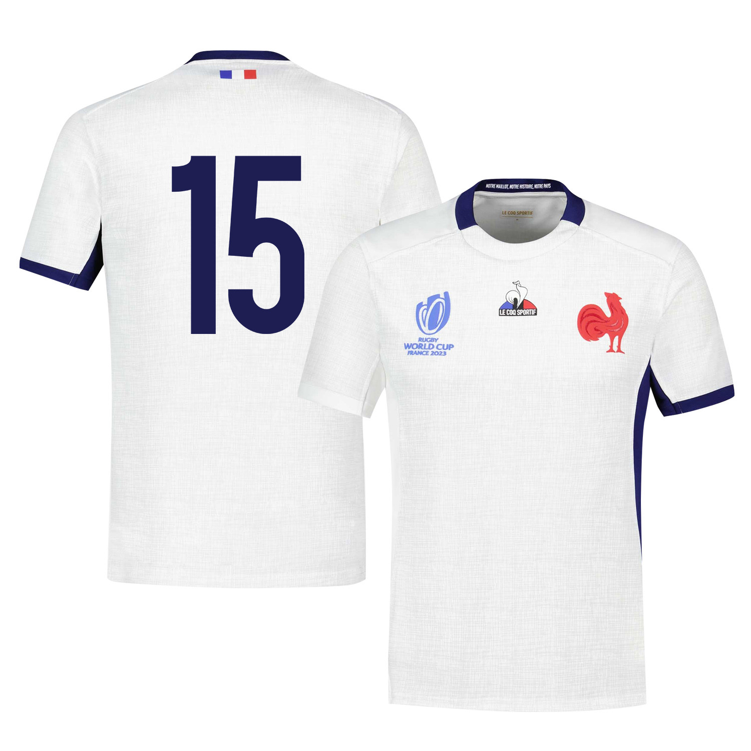 Brice Dulin 15 France Rb World Cup 2023 Away Jersey – White, Men