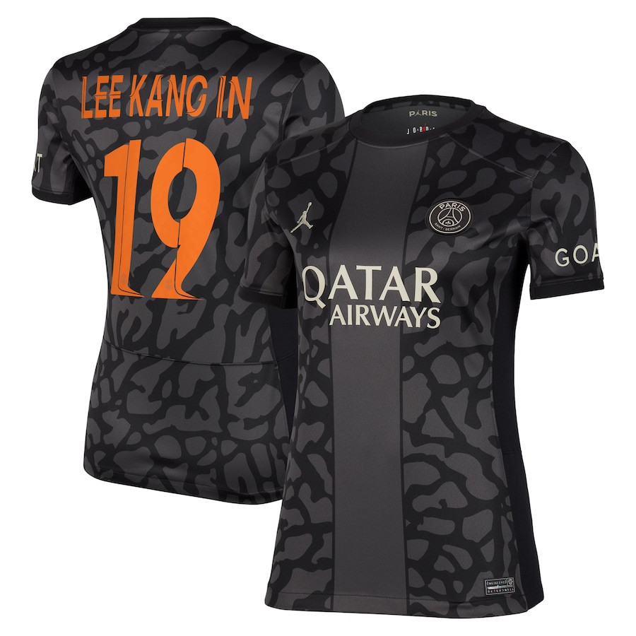 Lee Kang In 19 Paris Saint-Germain x Jordan Champions League 2023/24 Third Women Jersey – Anthracite