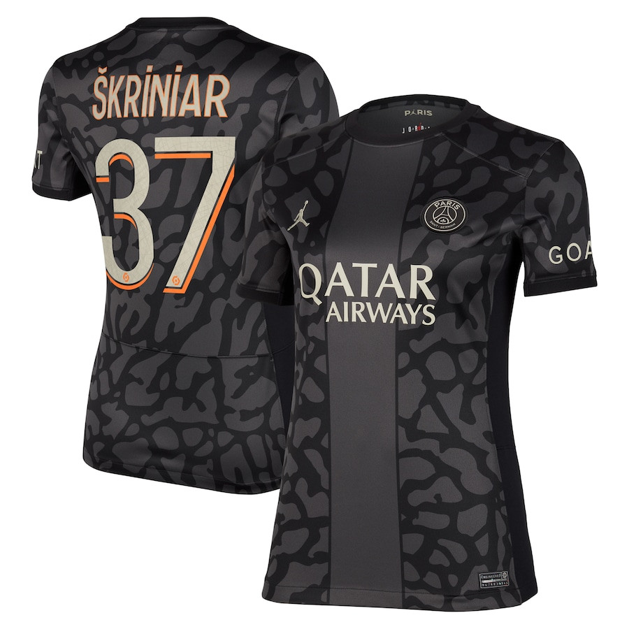 Milan kriniar 37 Paris Saint-Germain x Jordan 2023/24 Third Women Jersey – Anthracite