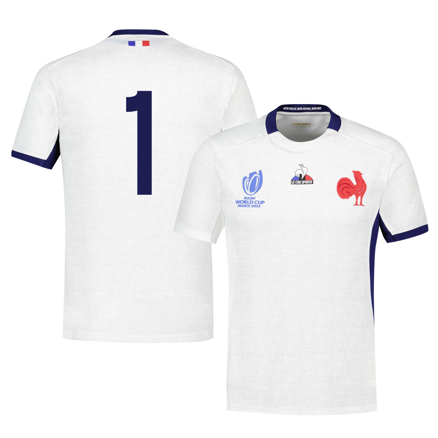 Cyril Baille 1 France Rb World Cup 2023 Away Jersey – White, Men