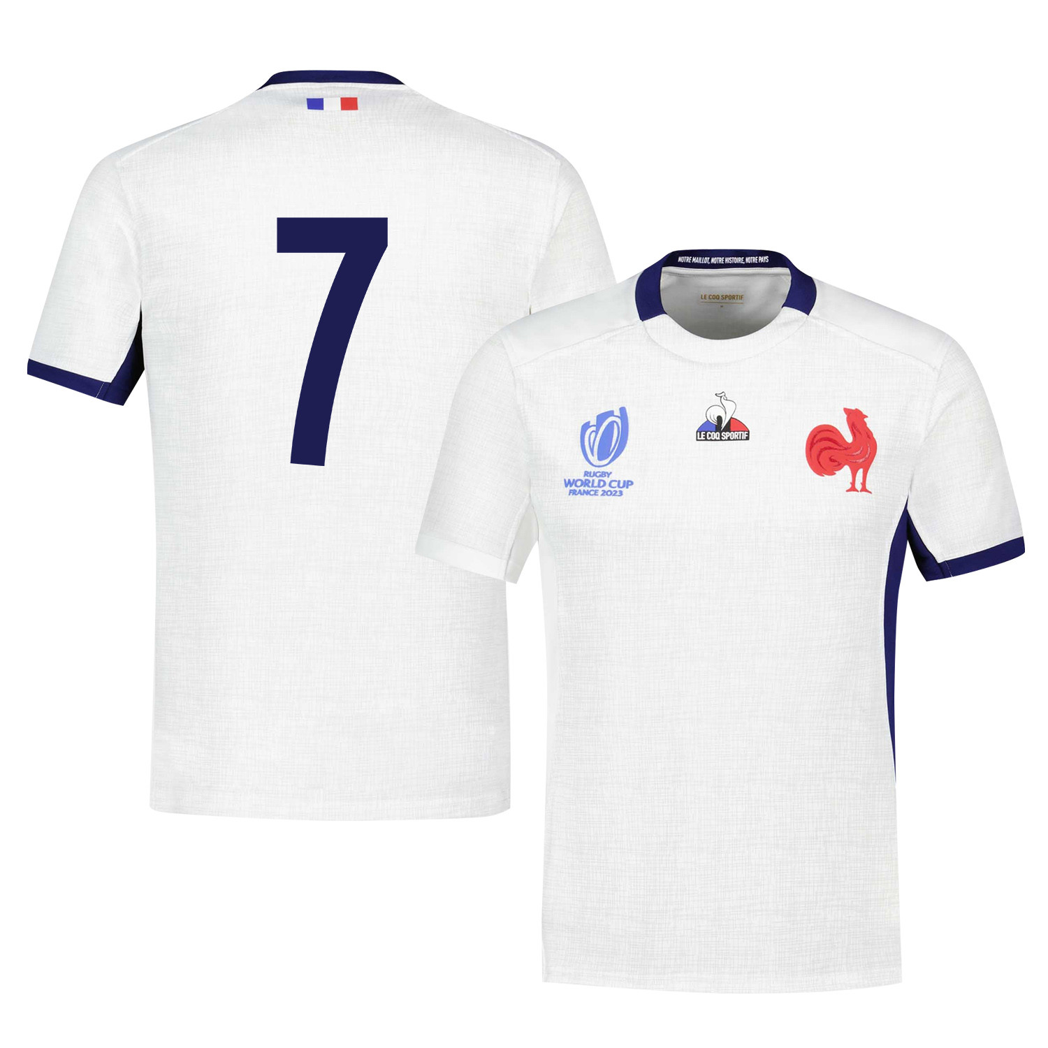 Charles Ollivon 7 France Rb World Cup 2023 Away Jersey – White, Men