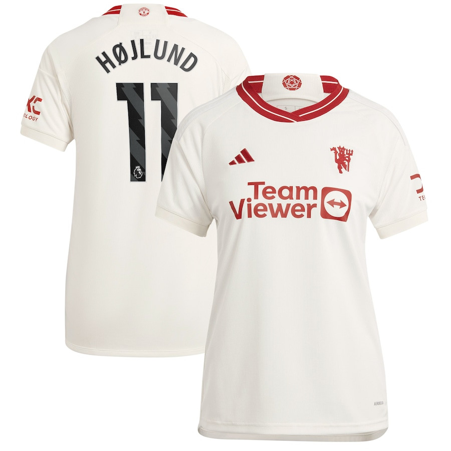Rasmus Hjlund 11 Manchester United 2023/24 Third Women Jersey – White