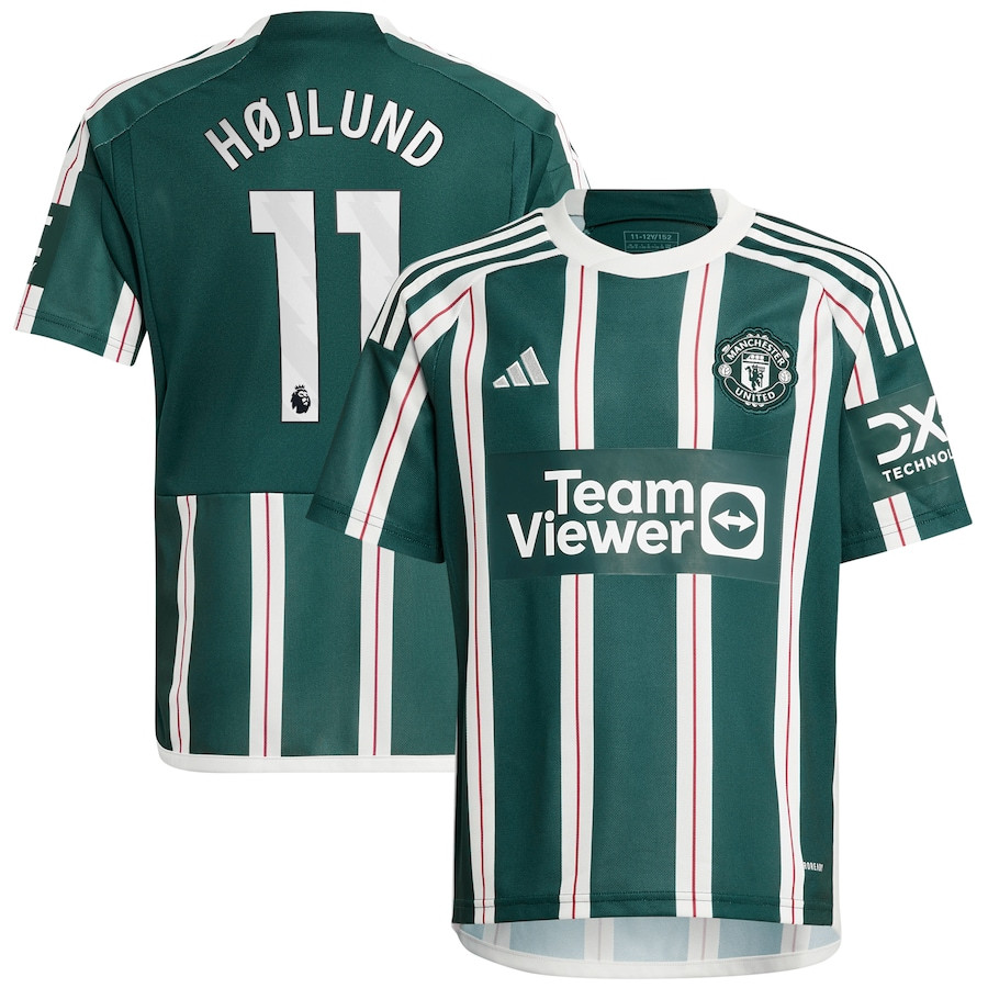 Rasmus Hjlund 11 Manchester United Youth 2023/24 Away Jersey – Green
