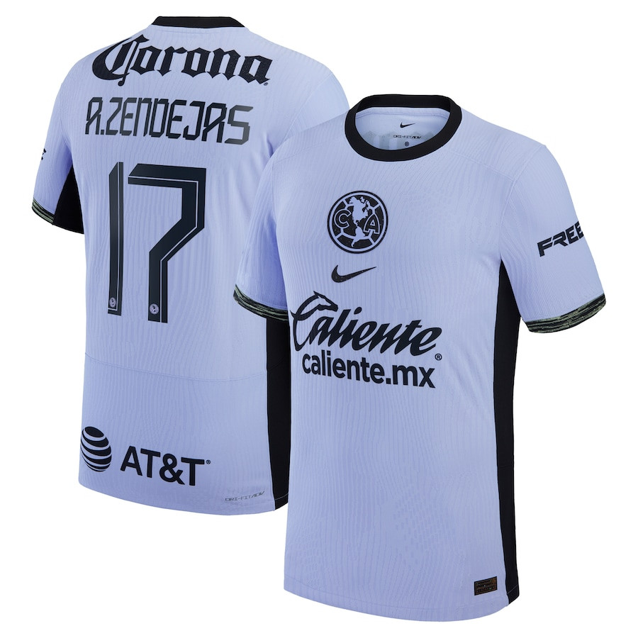 Alejandro Zendejas 17 Club America 2023/24 Third Match Men Jersey – Purple
