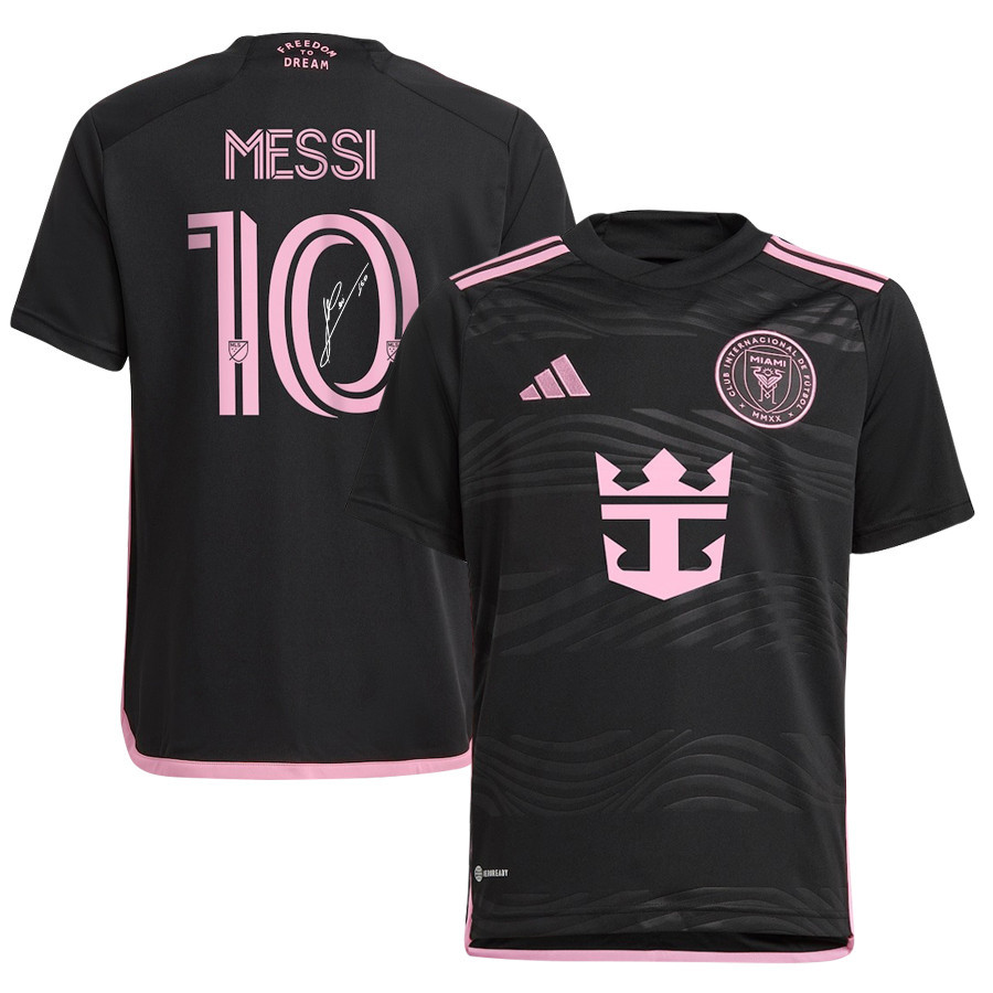 Lionel Messi 10 Signed Inter Miami FC 2024 La Noche YOUTH Jersey- Black