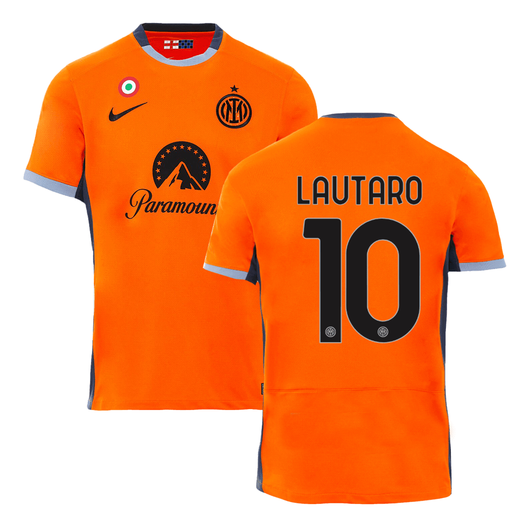 Lautaro Martnez 10 Inter Milan 2023/24 Men Third Jersey – Orange