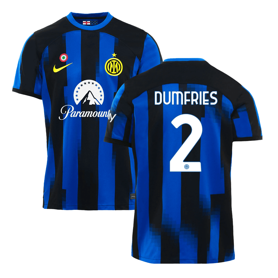 Denzel Dumfries 2 Inter Milan 2023/24 Men Home Jersey – Blue