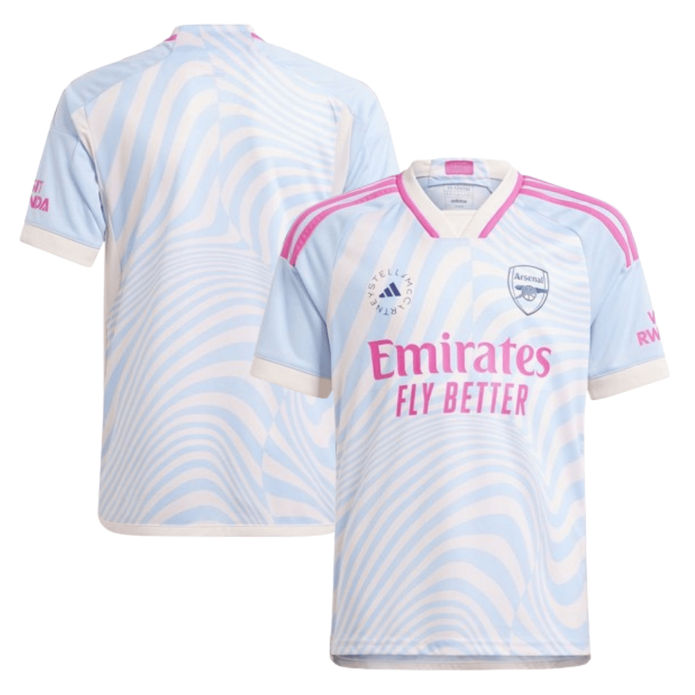Arsenal x Stella McCartney 2023/24 Away Youth Jersey – Light Blue