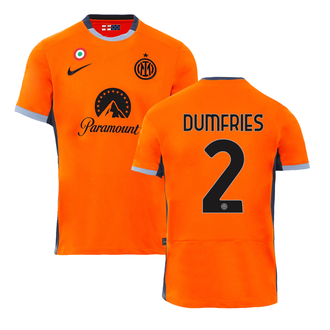 Denzel Dumfries 2 Inter Milan 2023/24 Men Third Jersey – Orange