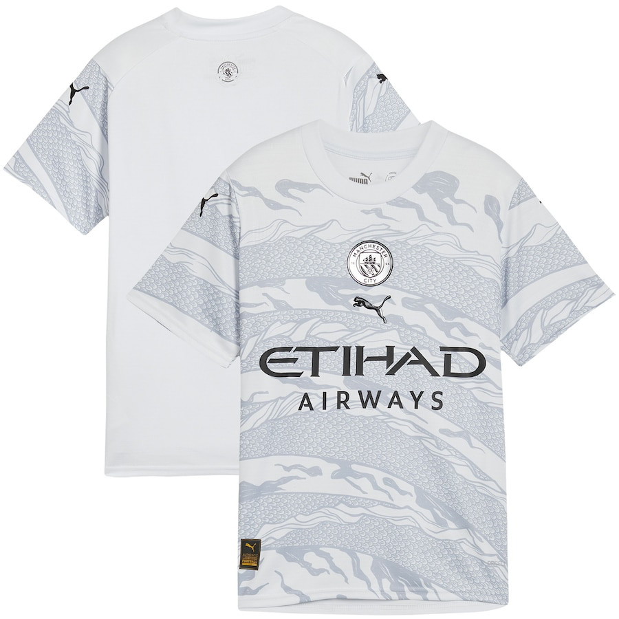 Manchester City Year Of The Dragon YOUTH Jersey – White