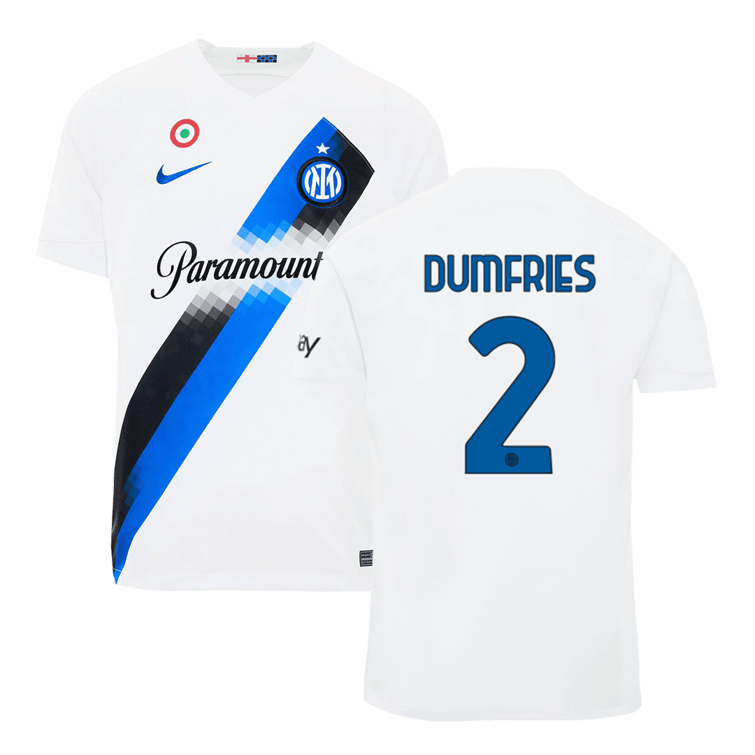 Denzel Dumfries 2 Inter Milan 2023/24 Away Men Jersey – White
