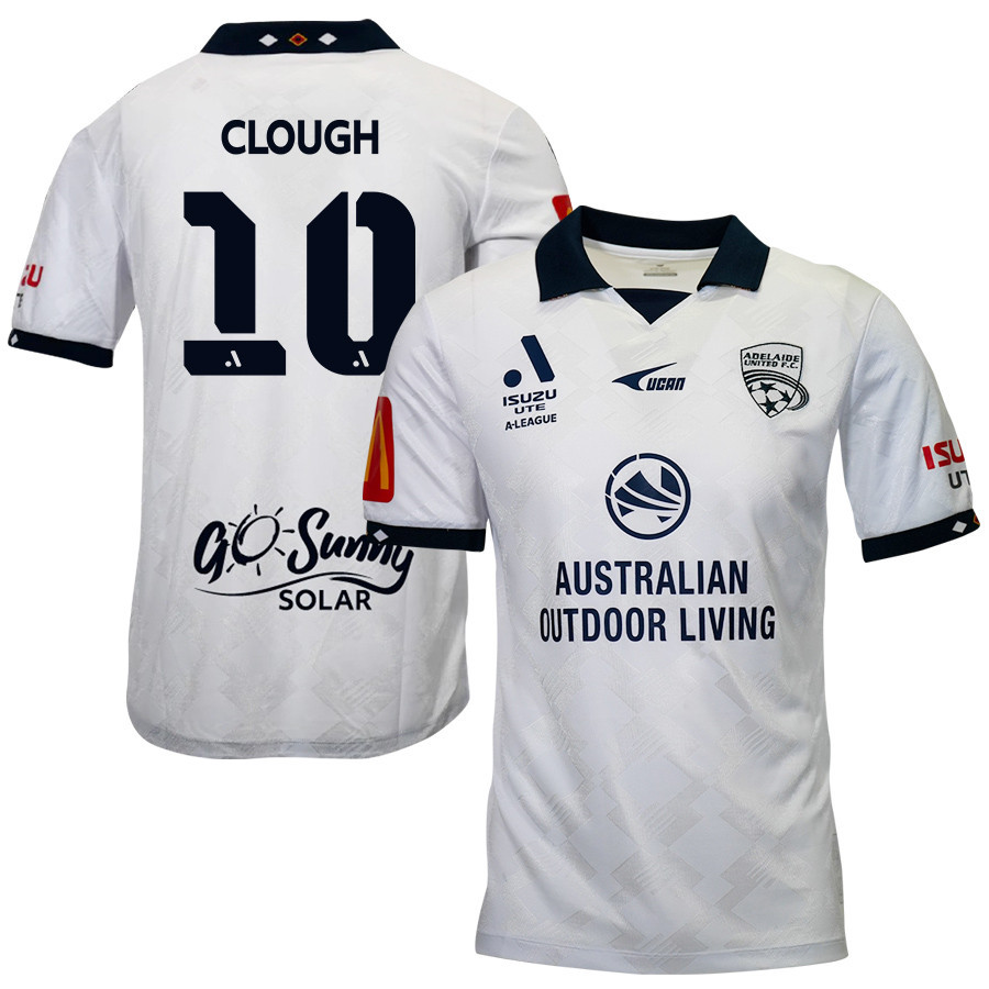 Zach Clough 10 Adelaide United 2023-24 Away Men Jersey – White