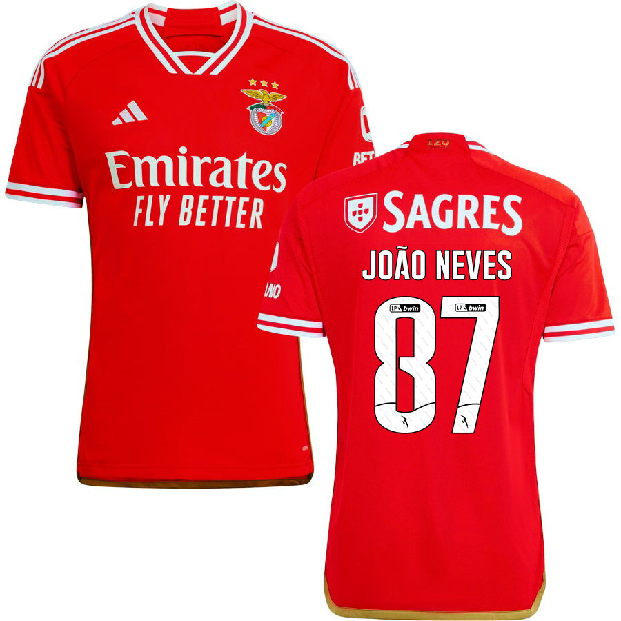 Joo Neves 87 SL Benfica 2023-24 Home Men Jersey – Red