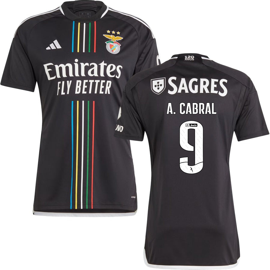 Arthur Cabral 9 SL Benfica 2023-24 Away Men Jersey – Black