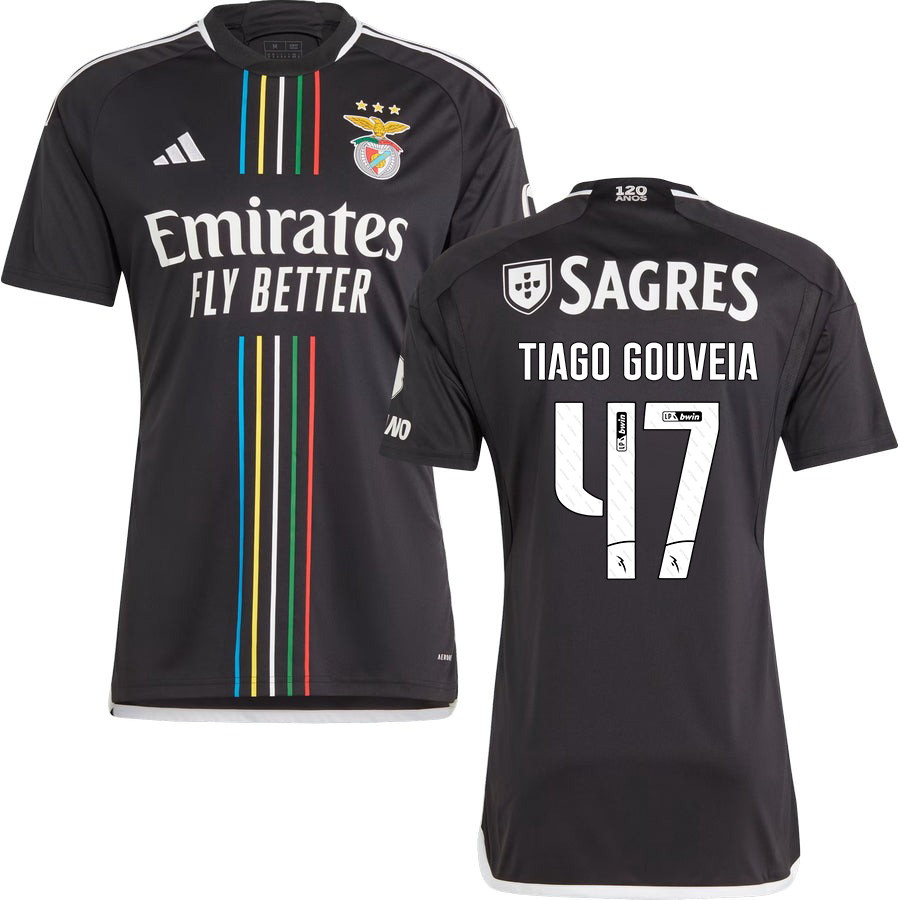 Tiago Gouveia 47 SL Benfica 2023-24 Away Men Jersey – Black