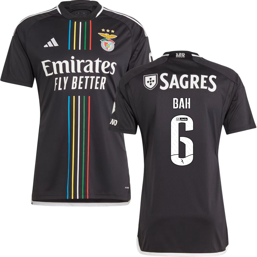 Alexander Bah 6 SL Benfica 2023-24 Away Men Jersey – Black