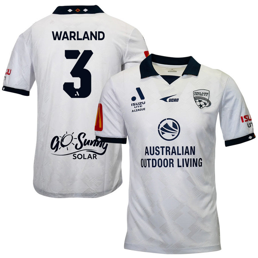 Ben Warland 3 Adelaide United 2023-24 Away Men Jersey – White