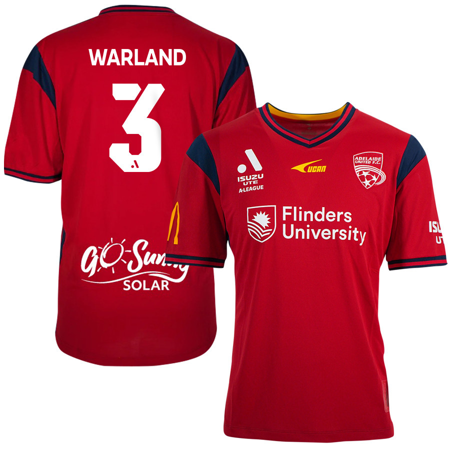 Ben Warland 3 Adelaide United 2023-24 Home Men Jersey – Red