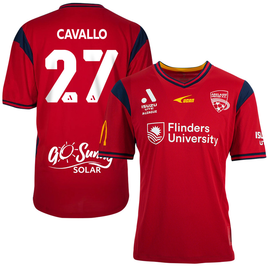 Joshua Cavallo 27 Adelaide United 2023-24 Home Men Jersey – Red