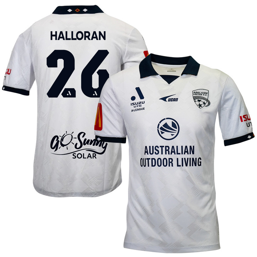 Ben Halloran 26 Adelaide United 2023-24 Away Men Jersey – White