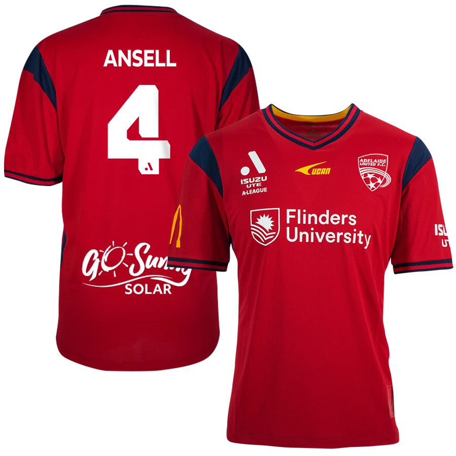 Nick Ansell 4 Adelaide United 2023-24 Home Men Jersey – Red
