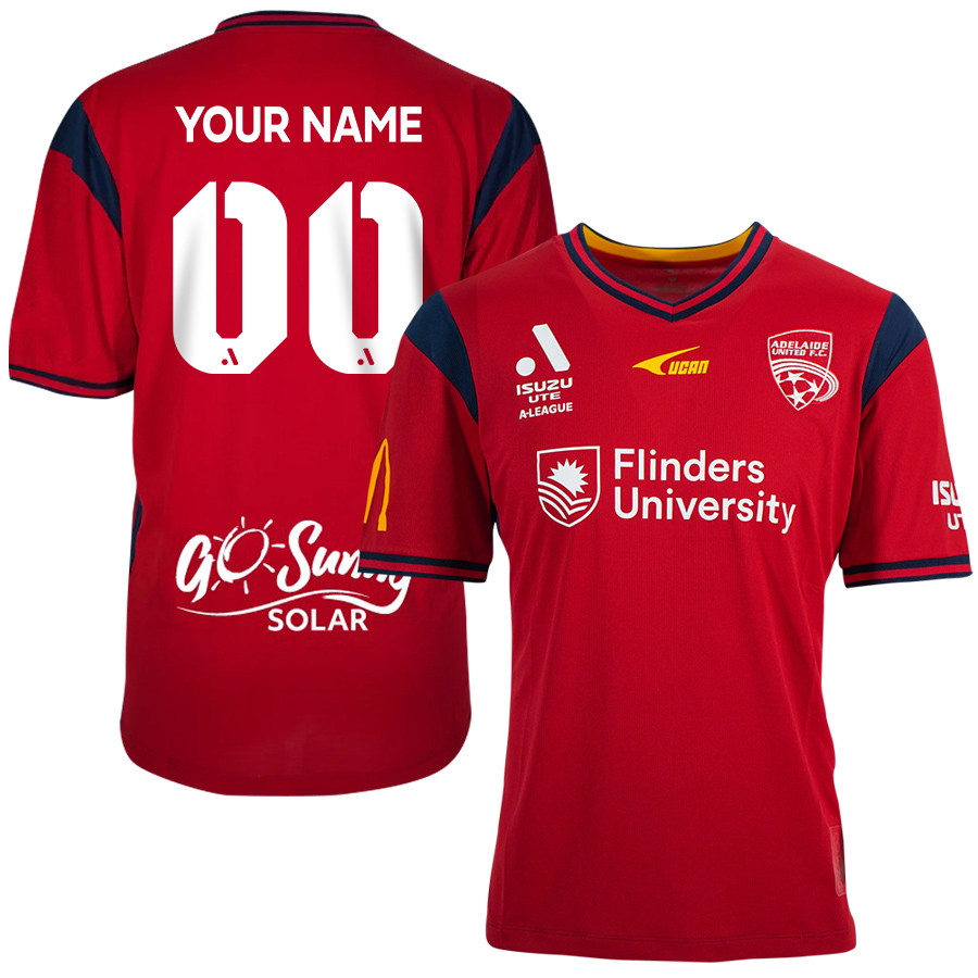 Adelaide United 2023-24 Custom Home Men Jersey – Red