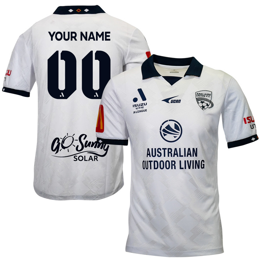 Adelaide United 2023-24 Custom Away Men Jersey – White