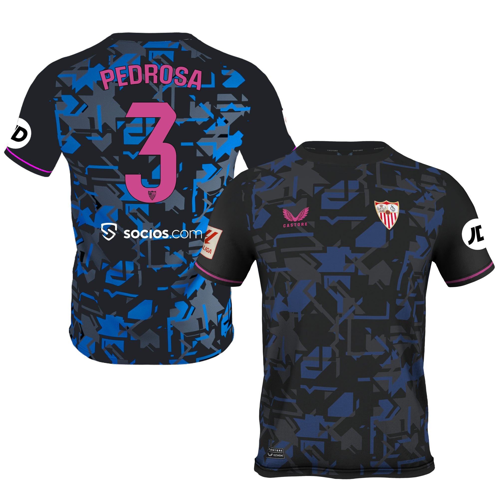 Adri Pedrosa 3 Sevilla 2023-24 Third Men Jersey – Black