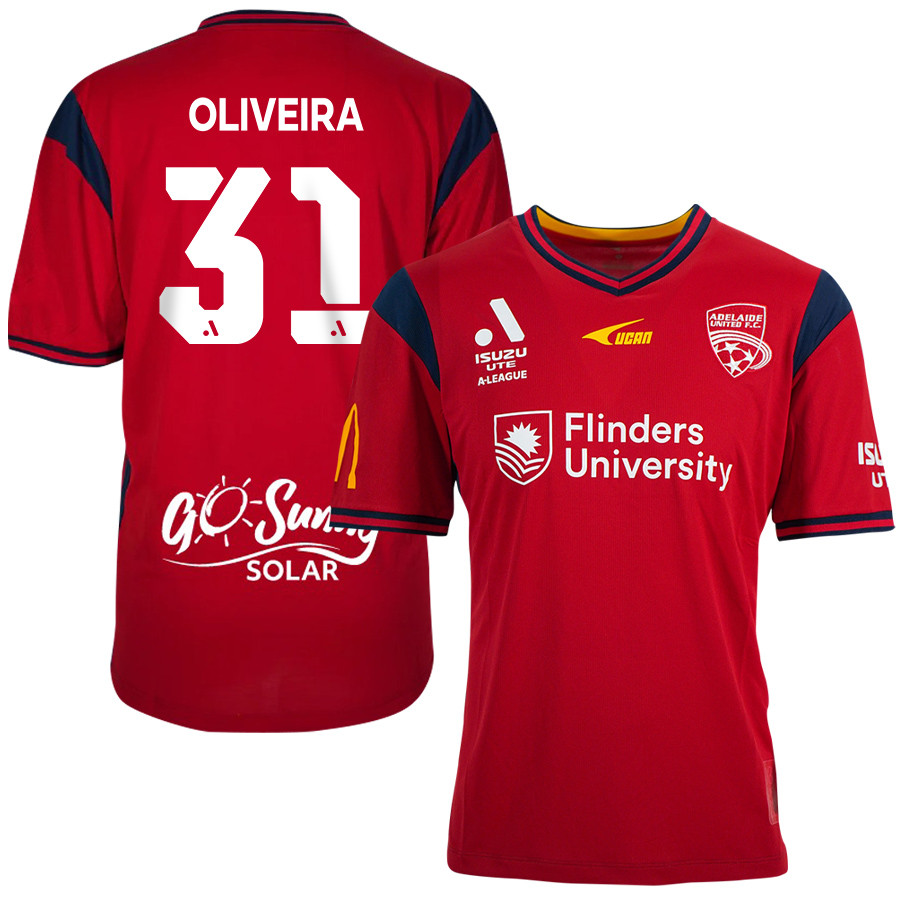 Bernardo Oliveira 31 Adelaide United 2023-24 Home Men Jersey – Red