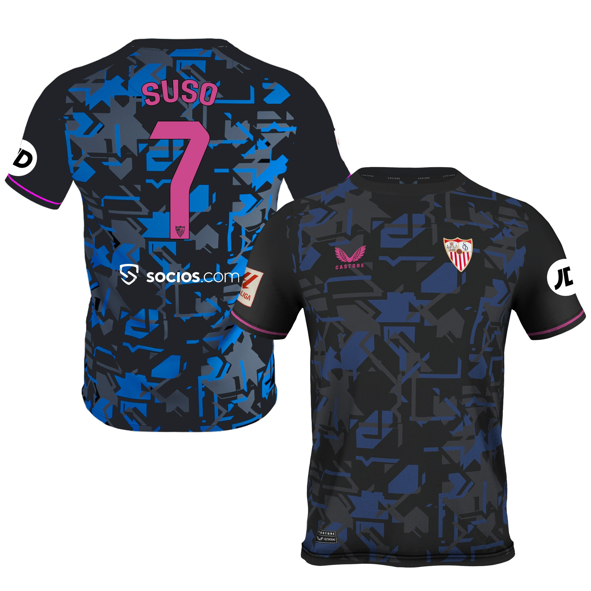 Suso 7 Sevilla 2023-24 Third Men Jersey – Black
