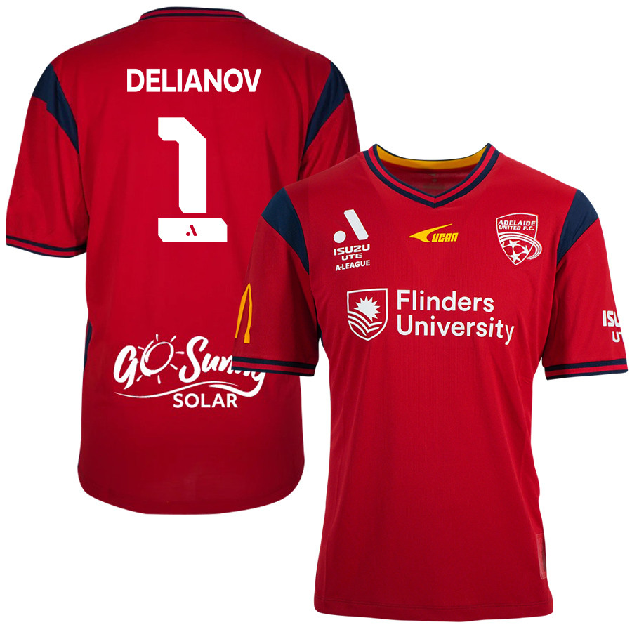 James Delianov 1 Adelaide United 2023-24 Home Men Jersey – Red
