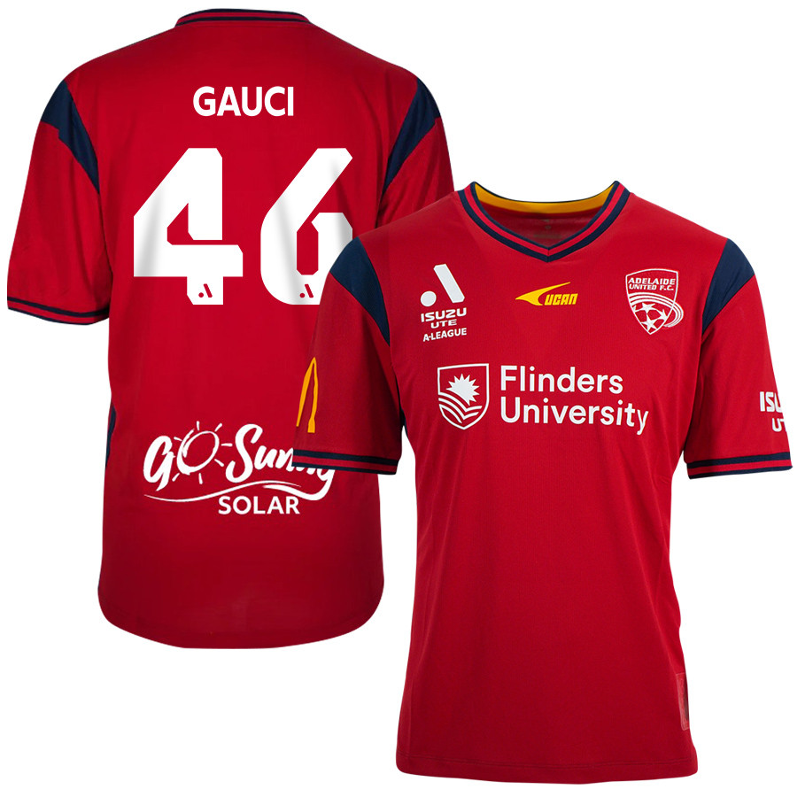 Joe Gauci 46 Adelaide United 2023-24 Home Men Jersey – Red