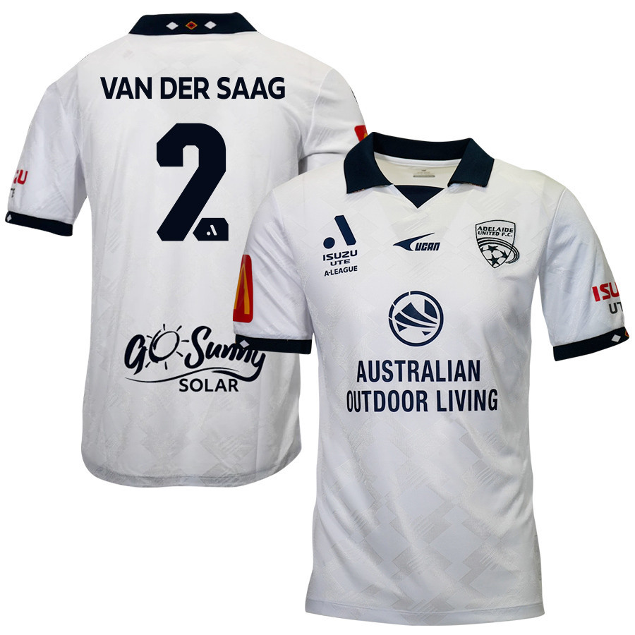 Harry Van der Saag 2 Adelaide United 2023-24 Away Men Jersey – White