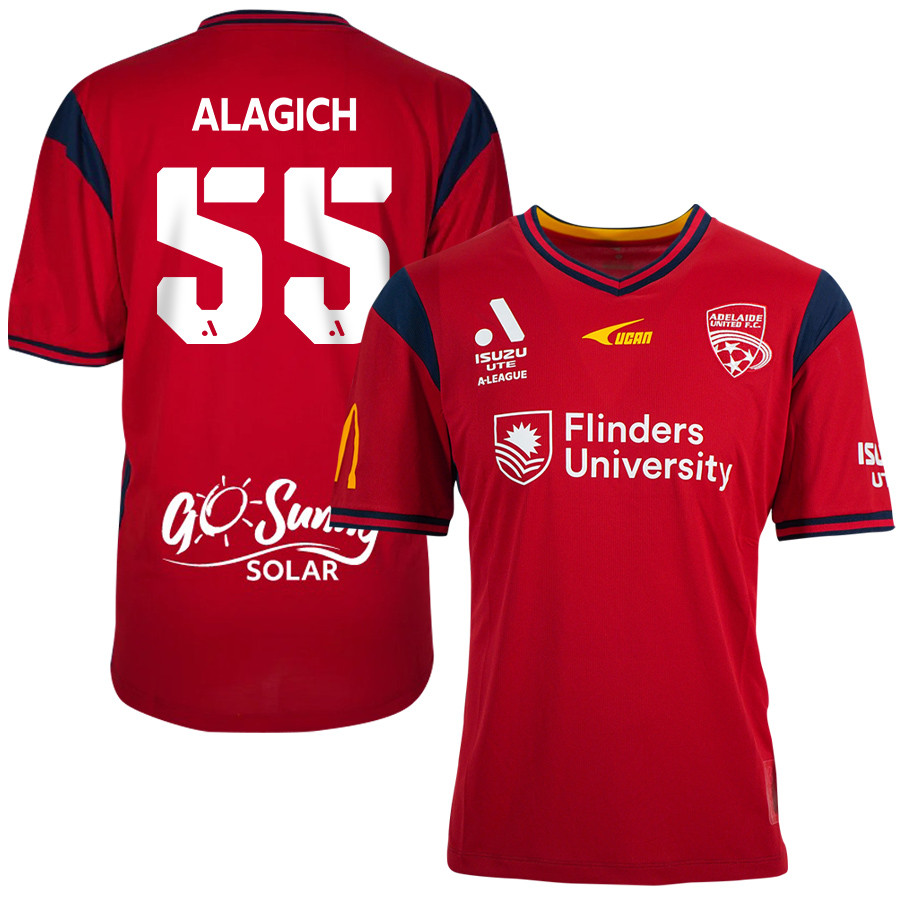 Ethan Alagich 55 Adelaide United 2023-24 Home Men Jersey – Red